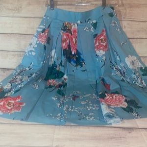Floral A-line Vintage Skirt with Pockets